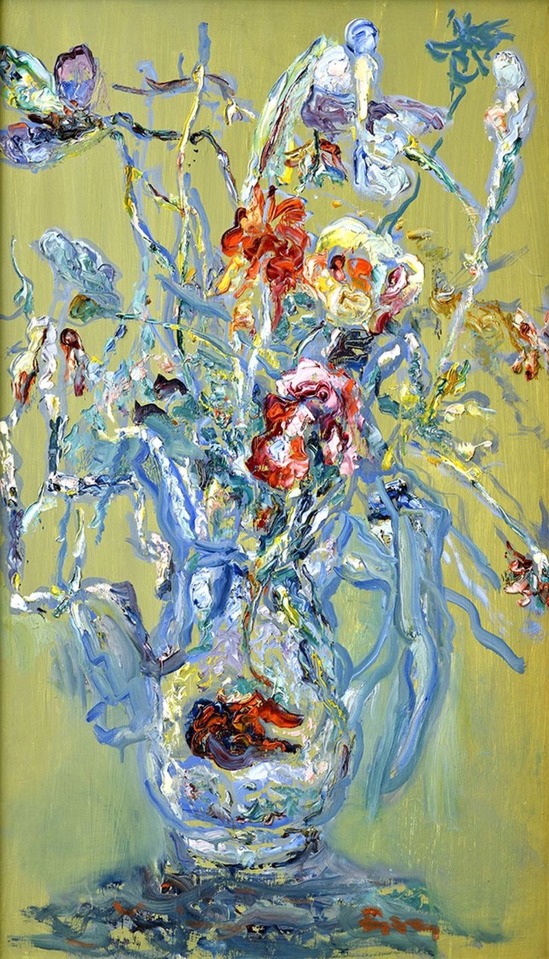 Artwork by Lea Mrázová, Kytica, Made of Oil on cardboard