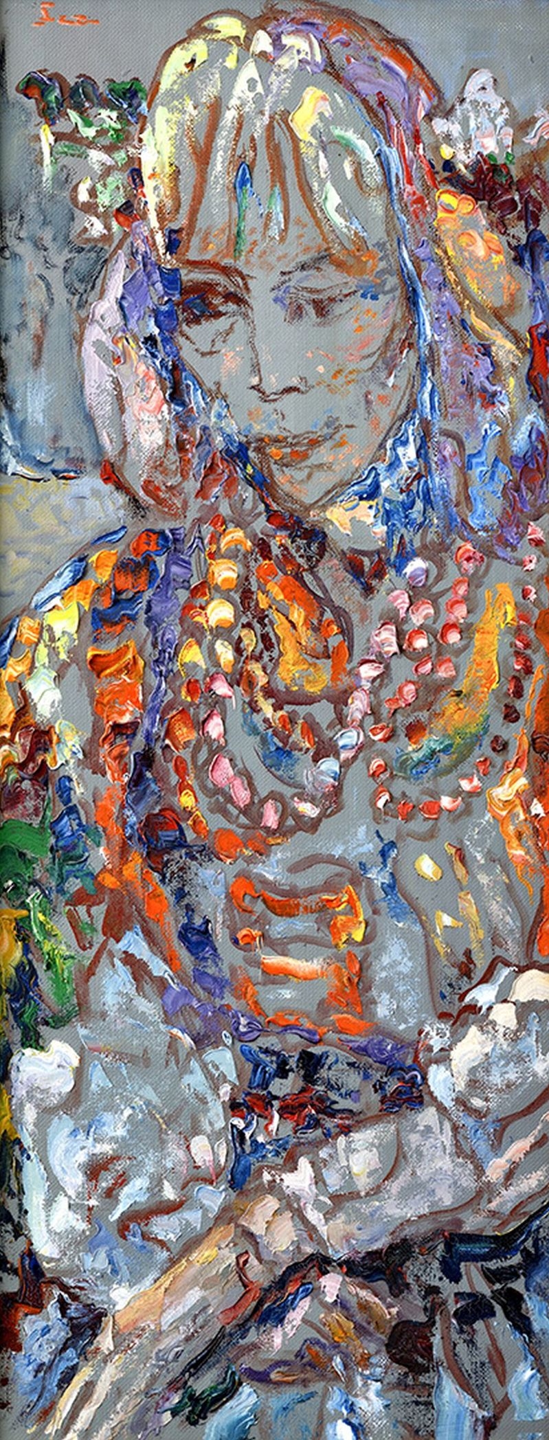 Artwork by Lea Mrázová, Sliezske dievča, Made of Oil on hardboard