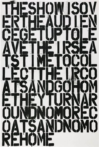 Untitled (The Show is Over) by Felix González-Torres, Christopher Wool, 1993