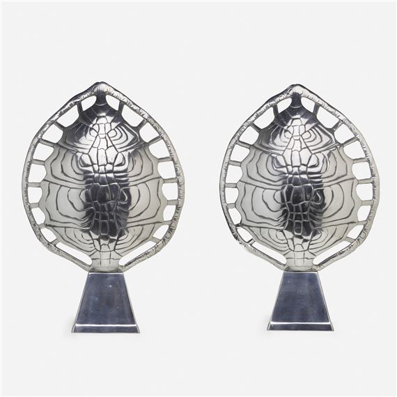 Tortoise table lamps, pair by Arthur Court, circa 1975