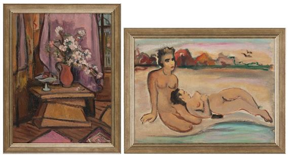 STILL LIFE WITH TABLE;  RESTING ON THE SHORE by Helen Stein