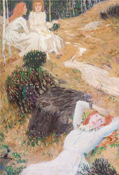 JAN PREISLER SPRING EVENING SYMBOLISM ART GICLEE PRINT FINE CANVAS