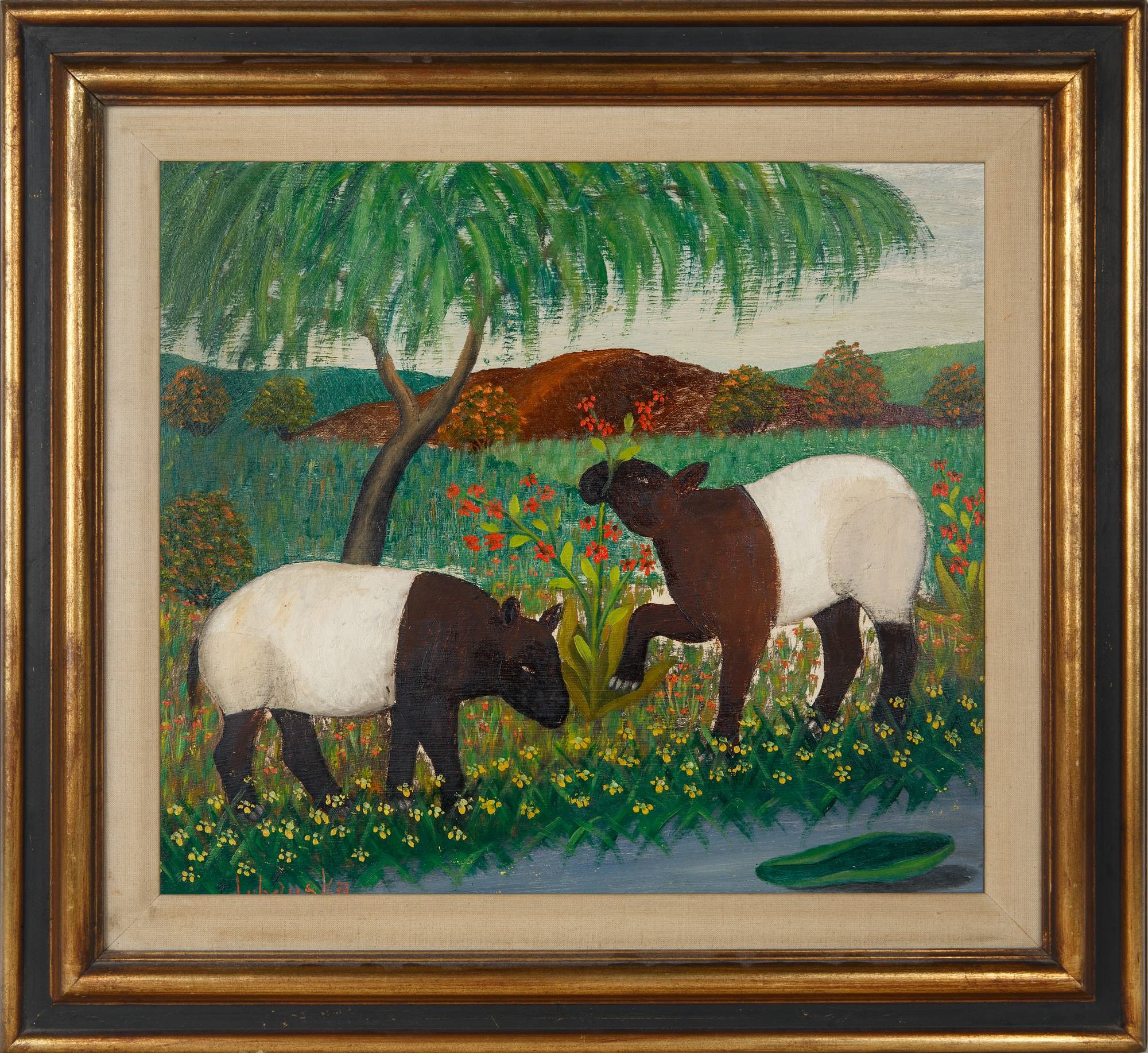 Lawrence Lebduska | Two Tapirs Grazing | MutualArt
