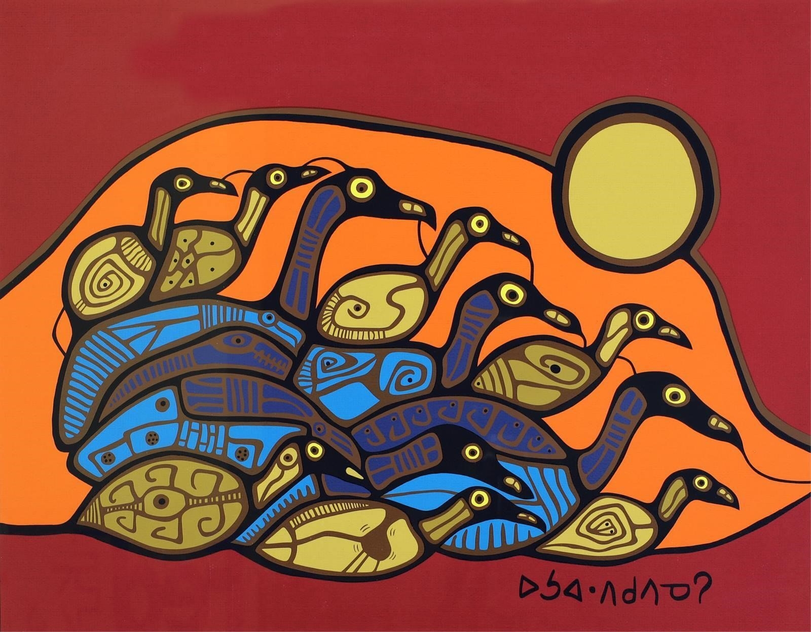 Norval Morrisseau Flock of Loons (1975) MutualArt
