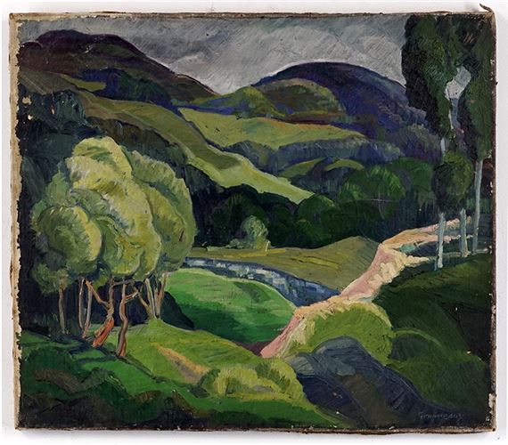 
Hilly Landscape - Emile Jacques Grumieaux