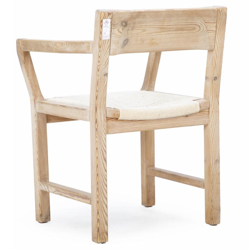 Artwork by Tage Poulsen, Set of eight chairs of solid pine wood, Made of pine wood