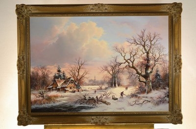 Artwork by Heinz Stienen, winter day, Made of oil / canvas