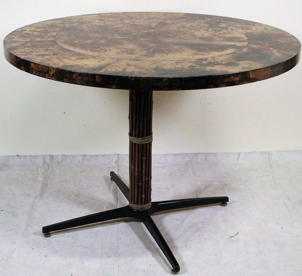 Aldo Tura CUSTOM MIDCENTURY MCGUIRE GOAT SKIN TOP TABLE MutualArt