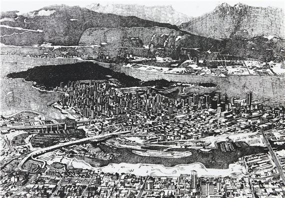 70年代 カナダ人 Enid Robbie リトグラフ