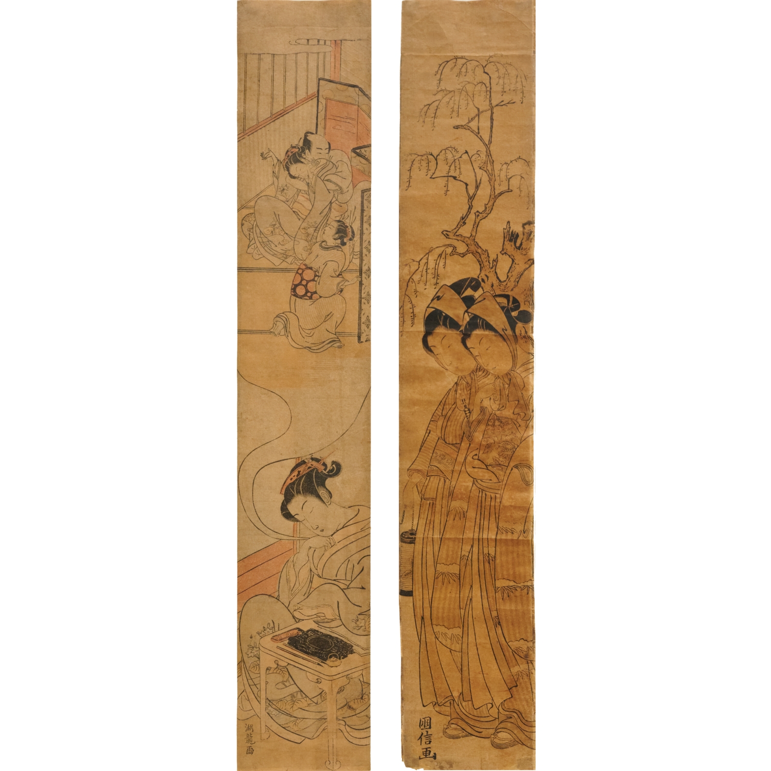 Artwork by Kano Kuninobu, Male figure with Wives or Courtesans