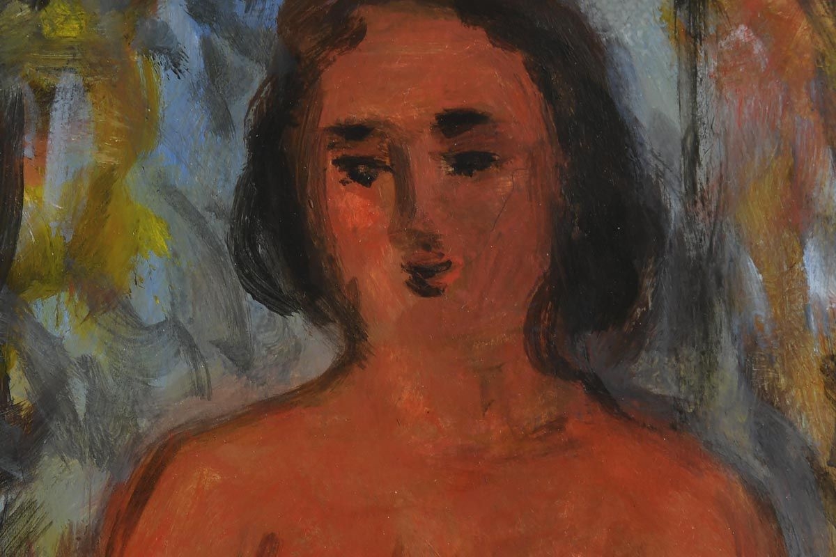 Artwork by Illi Billi, Seated Nude, Made of oil on board