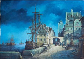 Ships in Harbor - A. A. Welinski