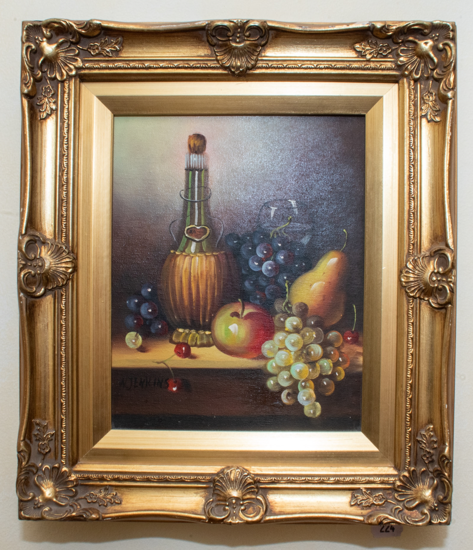 Artwork by W. Jenkins, Chianti Still Life, Made of giclee on canvas