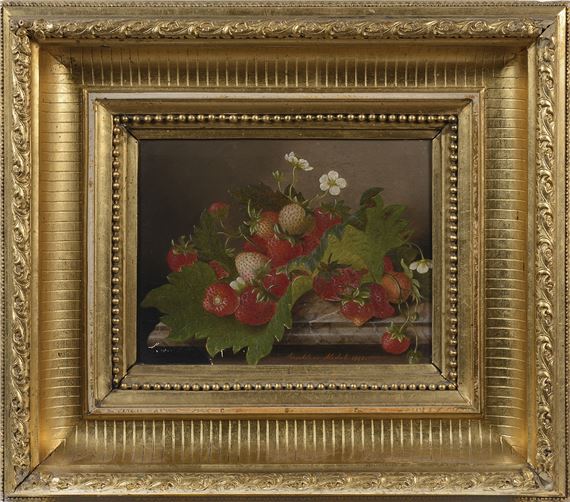 ZÁTIŠÍ S JAHODAMI by Arnoldina Hodáková Zelniziová, 1868