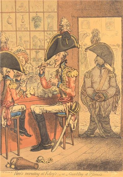 Hero's Recruiting at Kelsey's or Guard-Day at St James's by James Gillray, 1797