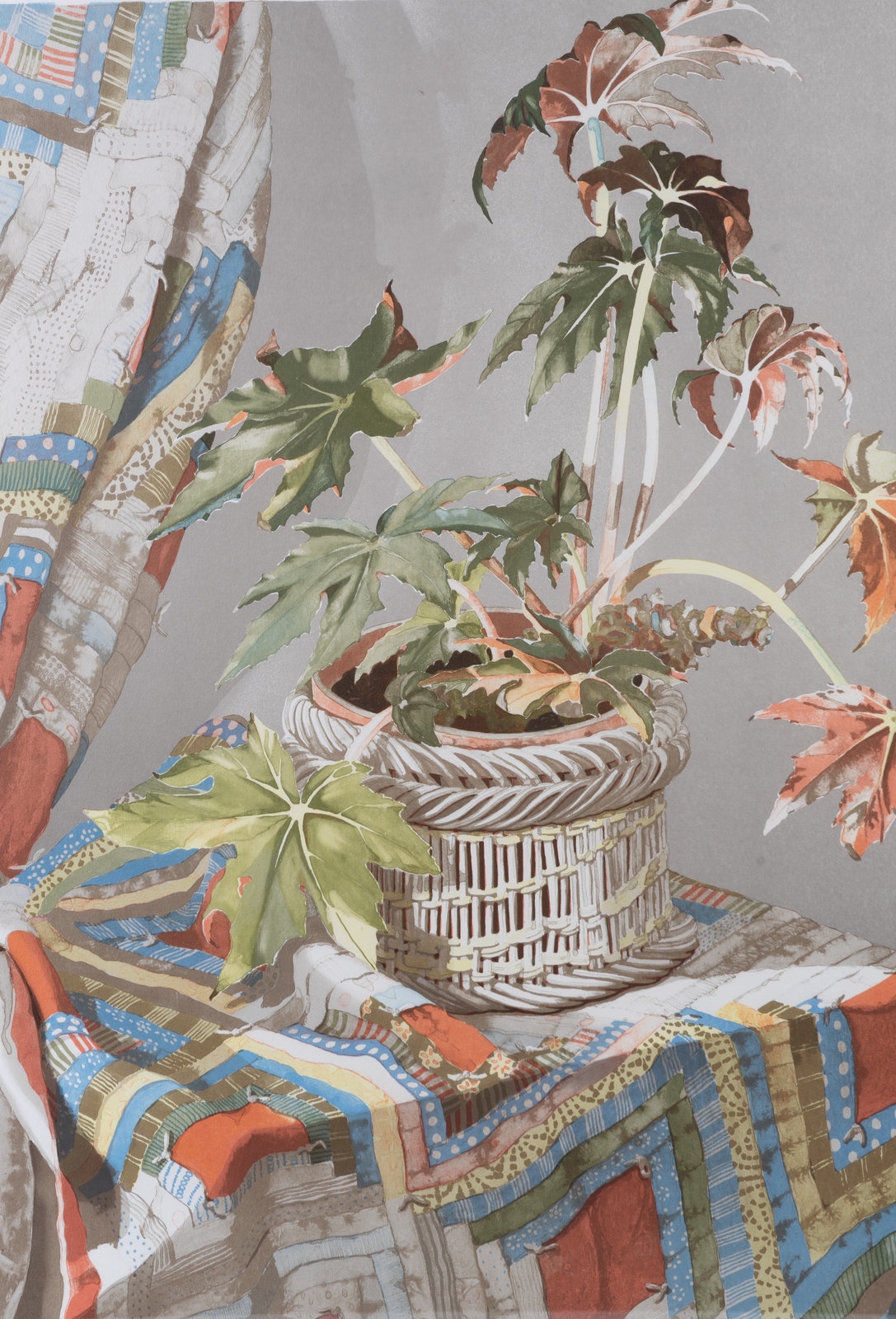 Sandra Freckleton | Begonia with Quilt | MutualArt