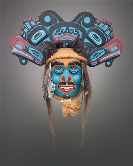 Maamtagila Portrait Chief Mask Wearing Sisuitl Headdress by Ned Matilpi