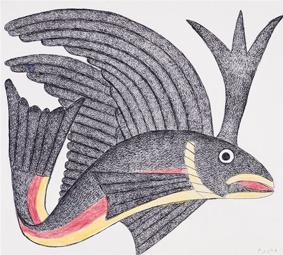 Fish by Kenojuak Ashevak, dated 2009