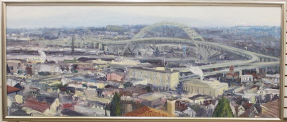 "View of Fremont Bridge," Portland, Oregon by Alexander Rudinsky, dated 1993