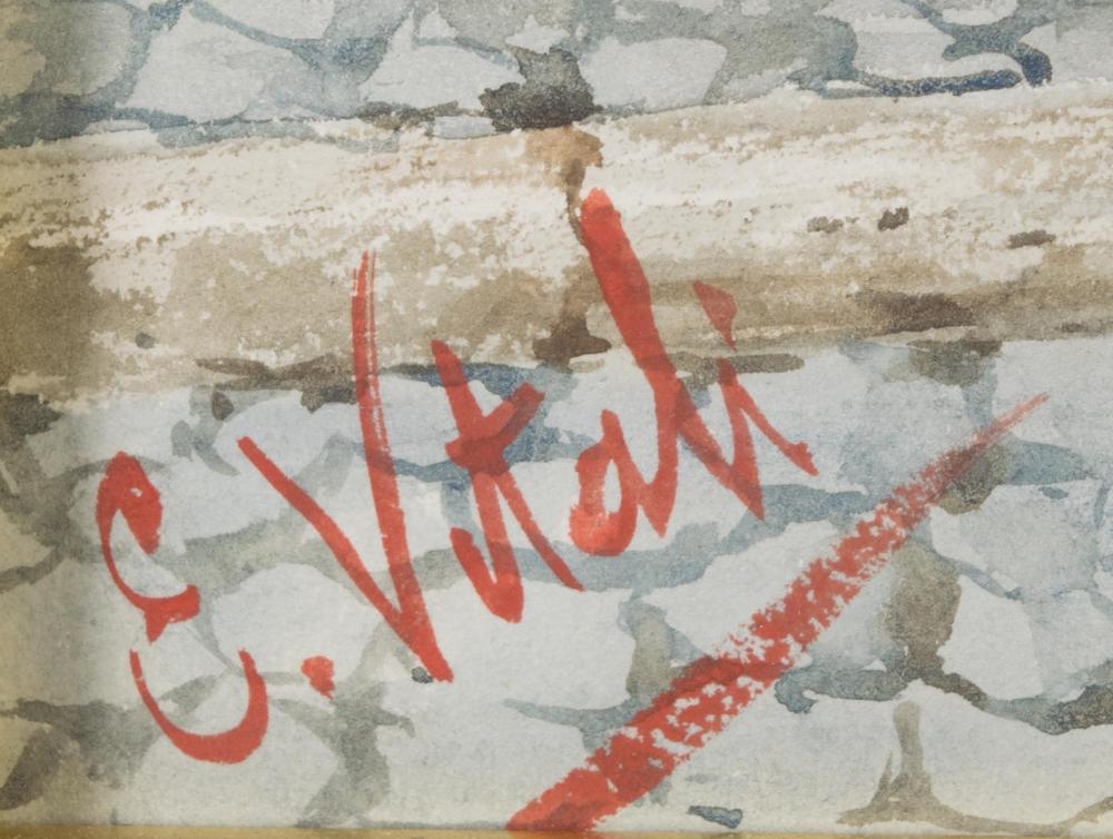 Artwork by Edouardo Vitali, washerwomen, Made of watercolor on paper