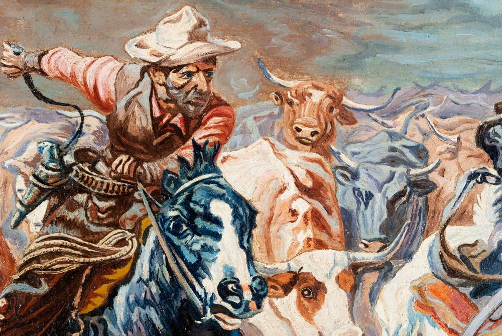 American School, 20th Century | Stampede, cowboys and cattle wranglers ...