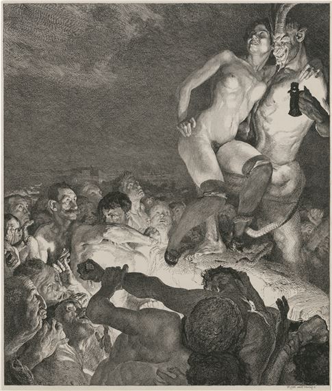 Der Teufel zeigt das Weib dem Volk by Otto Greiner, 1898