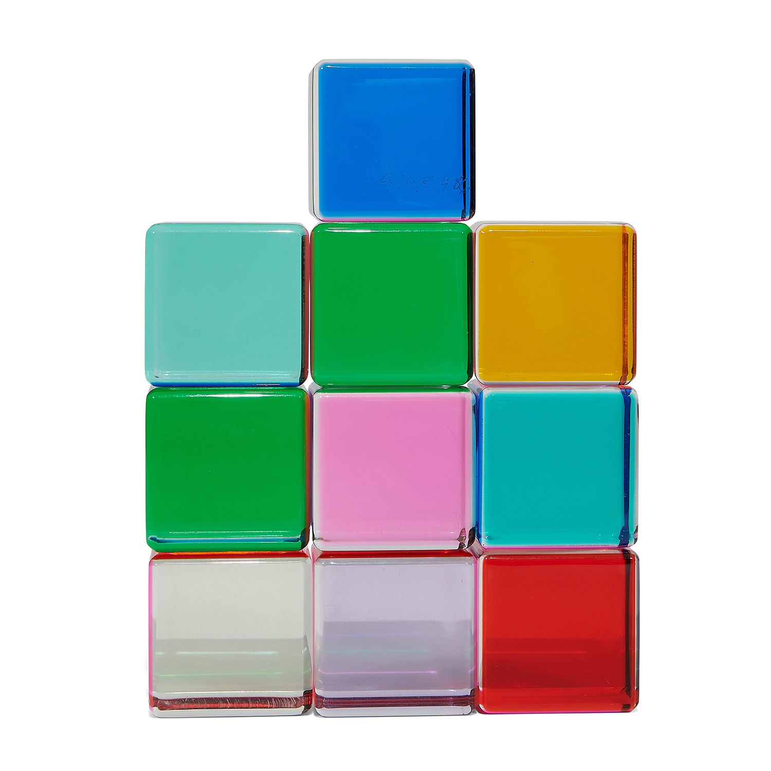 Lot - 10 Vasa Velizar Mihich Acrylic 4 Cubes