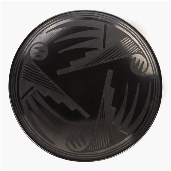 Blackware Plate by Maria Montoya Martinez, Julian Martinez