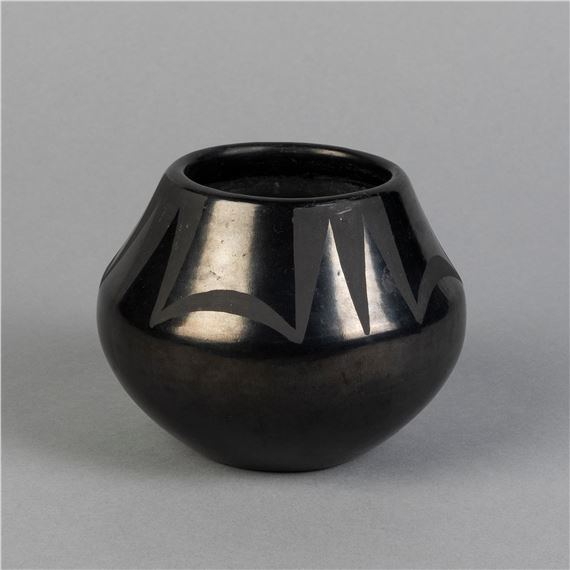 Blackware Bowl by Maria Montoya Martinez, Santana Roybal Martinez, ca. 1950