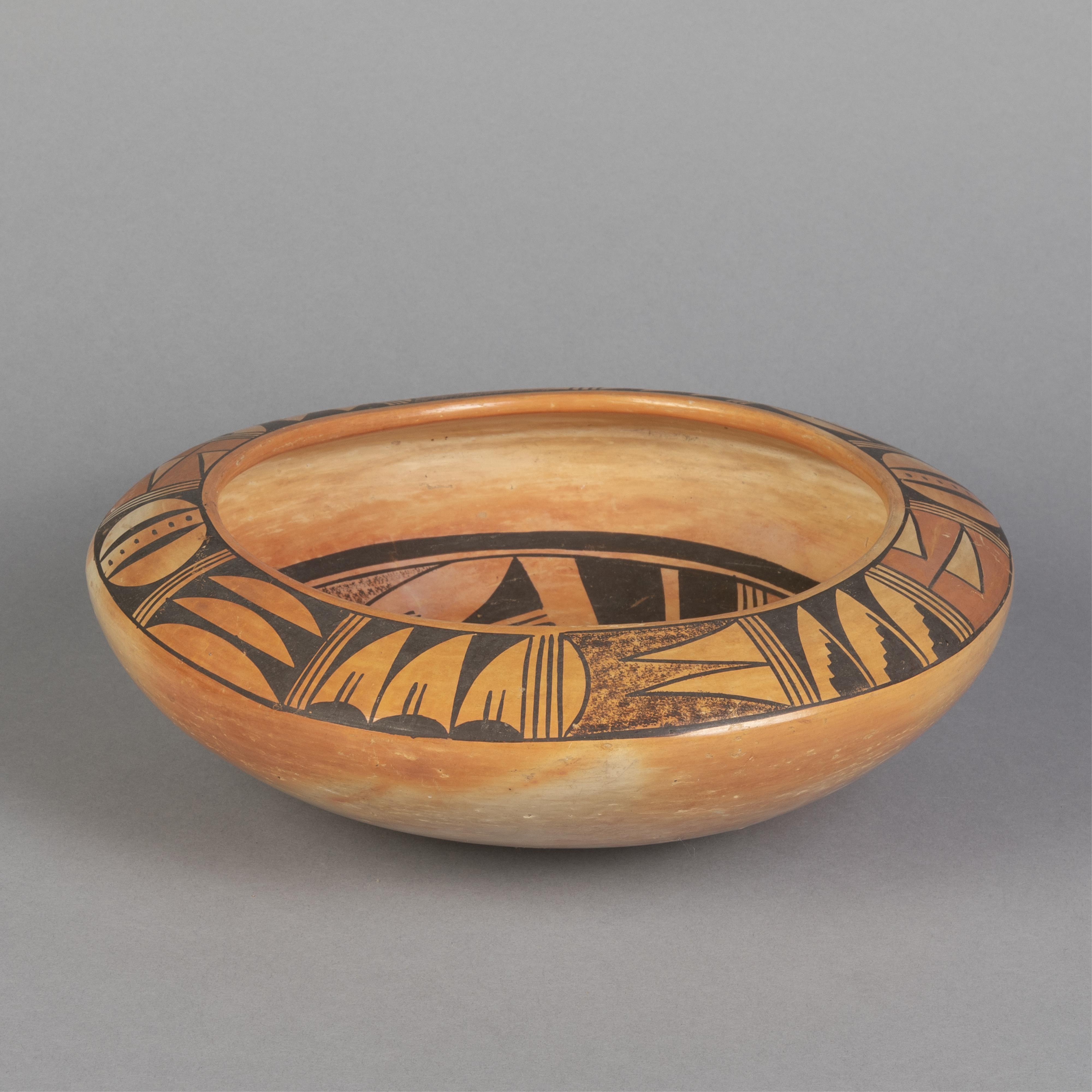 Artwork by Theresa Harvey, Polychrome Bowl, Made of fired clay, pigment