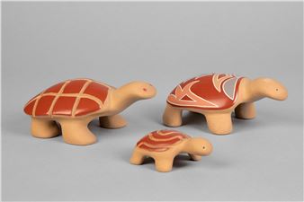Group of Three Redware Turtles - Anita Louise Suazo