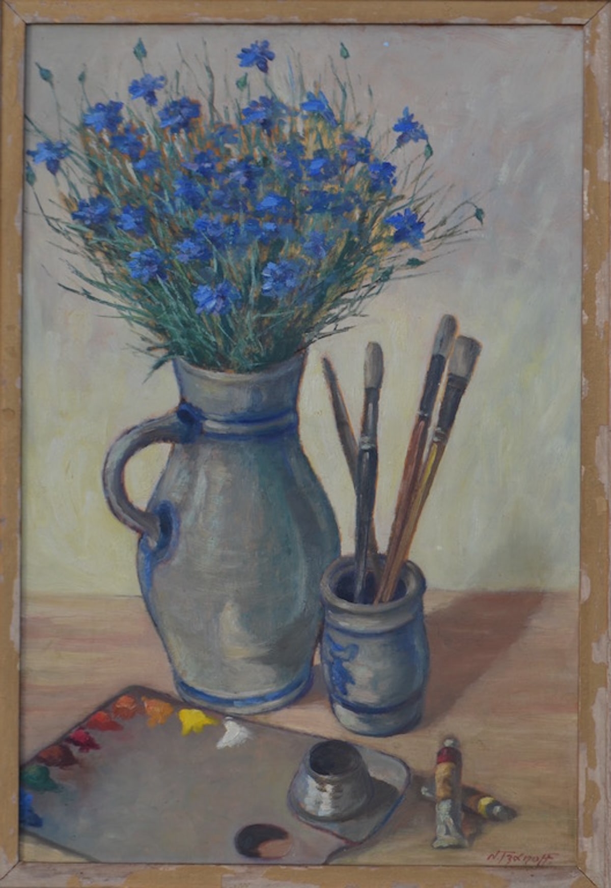 Artwork by Nikos Tzanoff, Still-life, Made of oil on wood