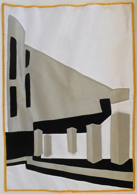 Artwork by Alterazioni Video, Parco Chico Mendez, Made of photographic reproduction on silk fabric