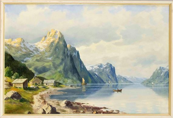 Fjord landscape by Thorvald Rygaard, 1914