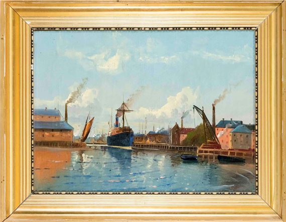 Industrial harbor by Thorvald Rygaard, 1929