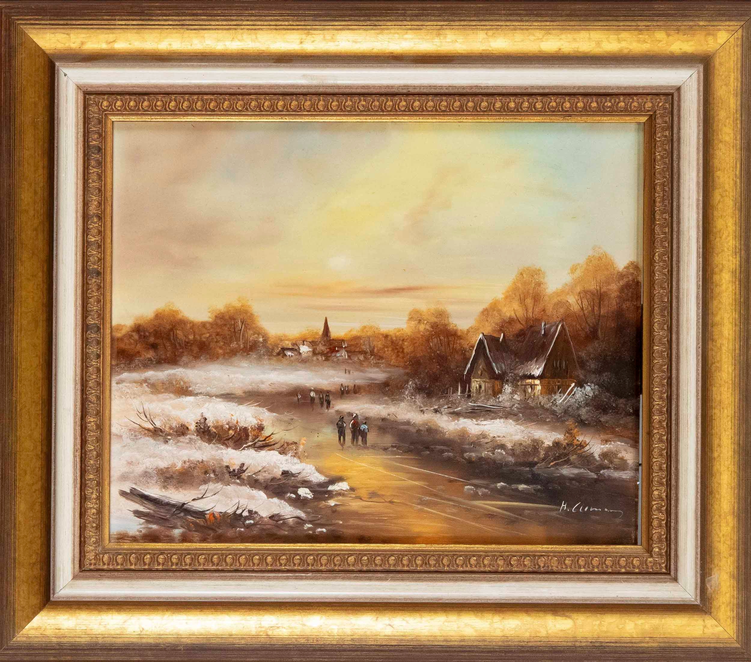 Artwork by Helmut G. Clemens, Pair of landscapes in summer as in winter, Made of oil on panel (2)