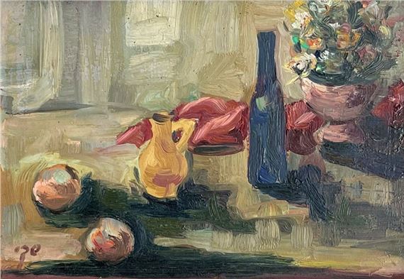 Still Life and a Wine Bottle by David Shaky