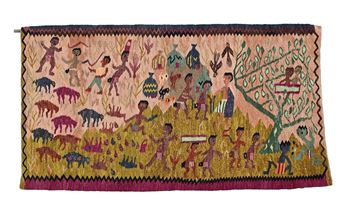 VILLAGE SCENE WITH LAMBS BROUGHT TO SLAUGHTER - Rorke's Drift