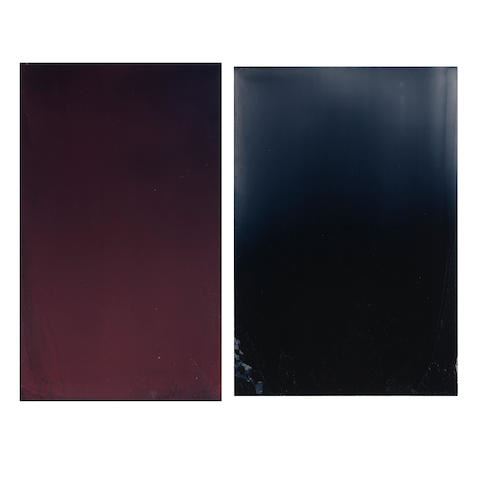 Vertical Violet Painting, ; Vertical Payne's Gray Monochrome Painting - Matthew McClune