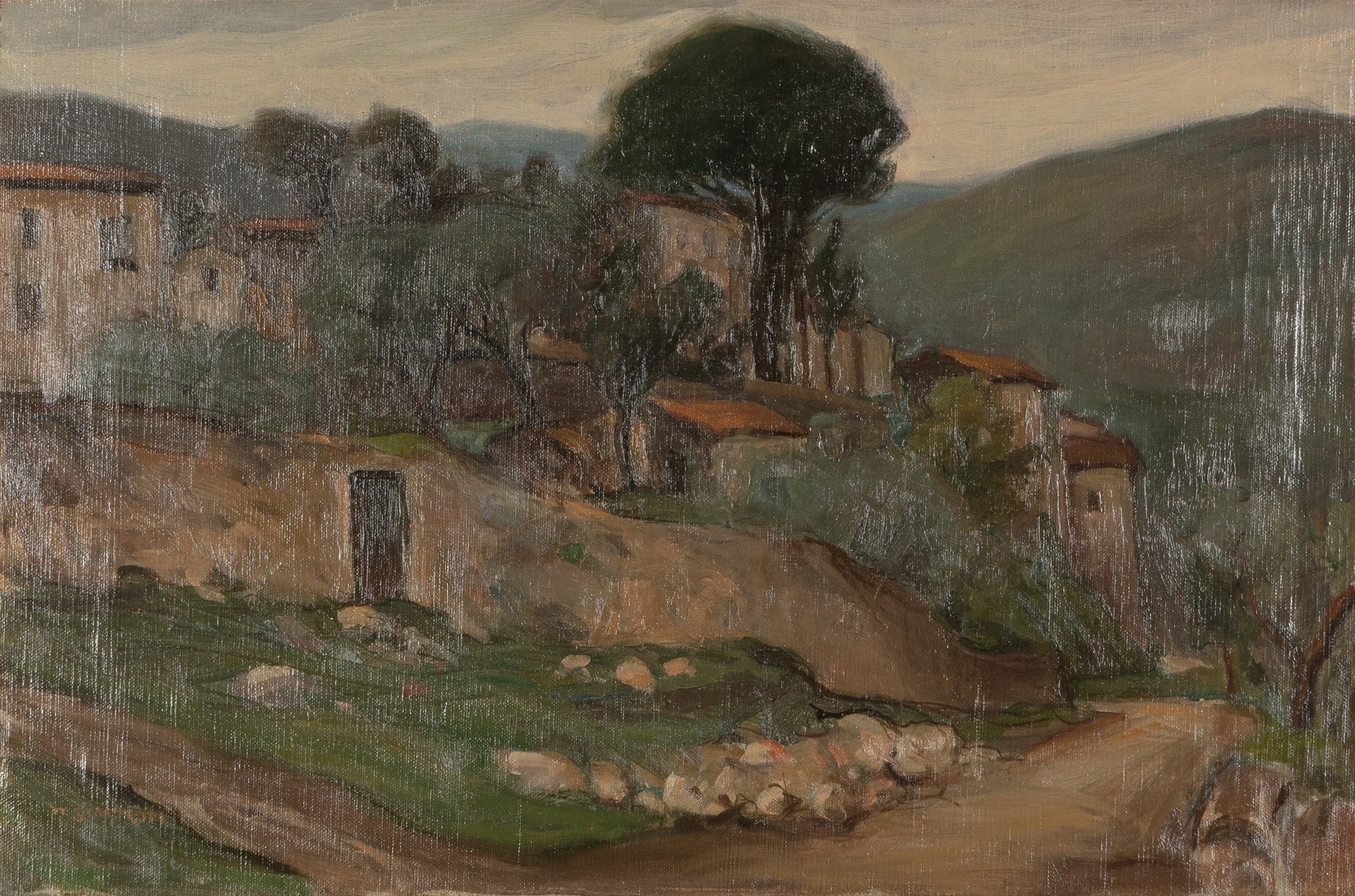 Artwork by Vilho Sjöström, Landscape, Made of oil