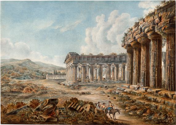 "Les trois Temples à Pestum": Paestum - J. F. Tomman