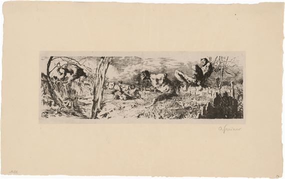 Fliehende Faune by Otto Greiner, 1889