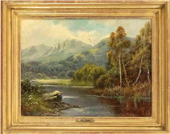 Autumnal water landscape in Scotland - H. K. Forster
