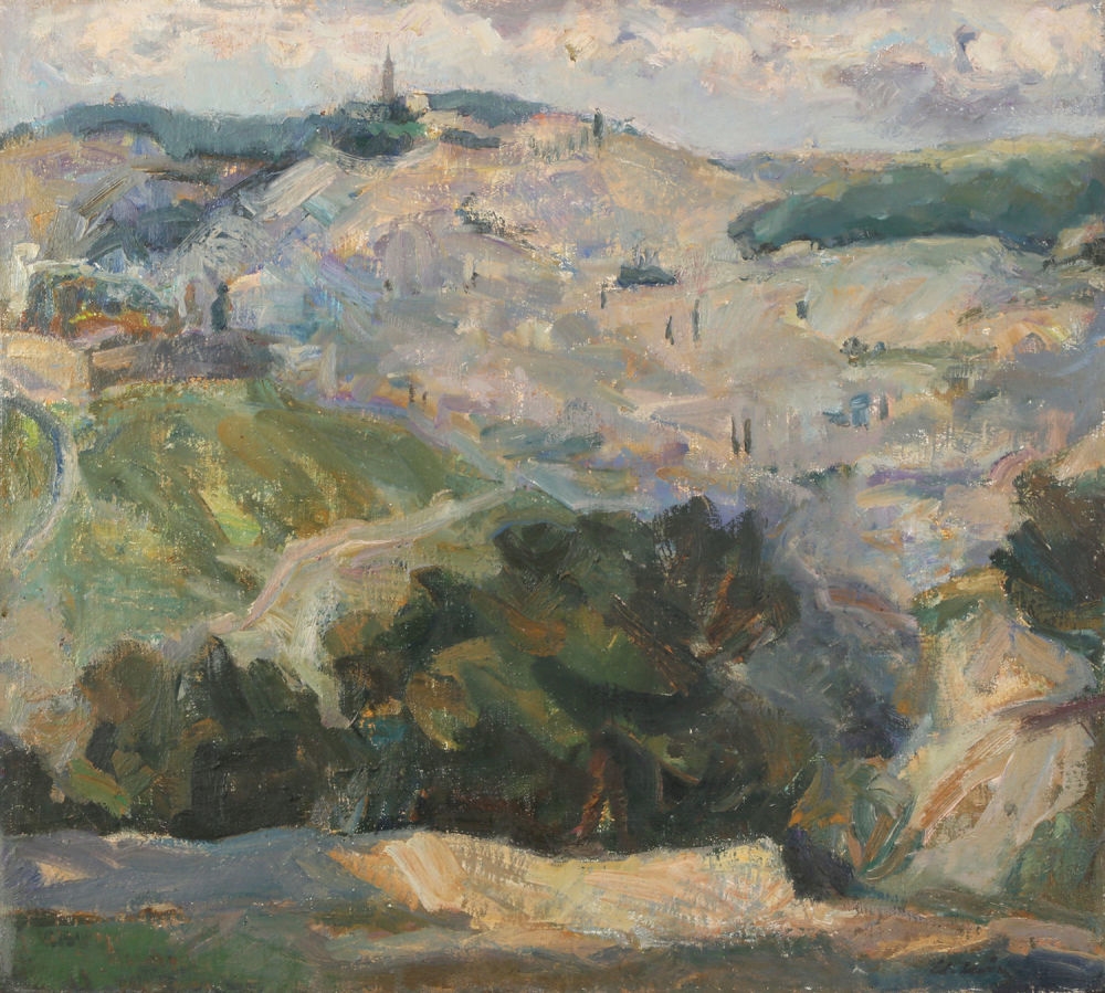 Artwork by Eduard Levin, View of the Jerusalem Mountains, Made of oil on canvas