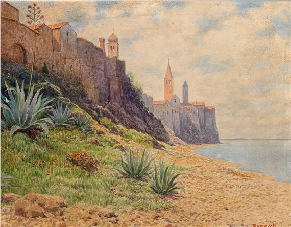 A View of Arbe (Rab, Croatia) by Josef Ferdinand Benesch