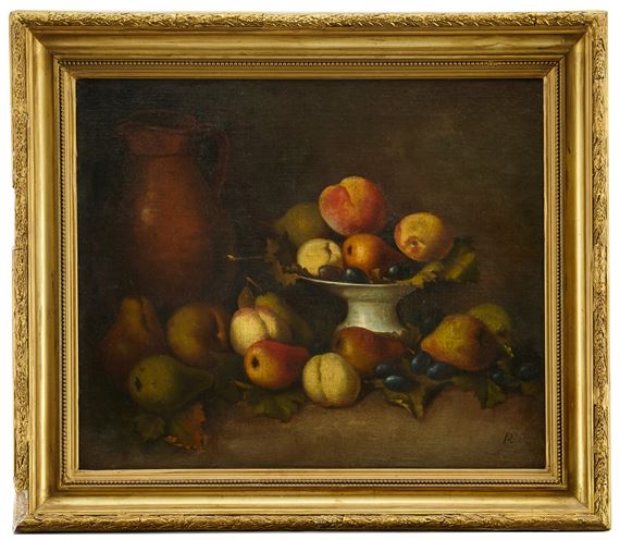 Stilleben med frukter på ett bord by Augusta Plagemann