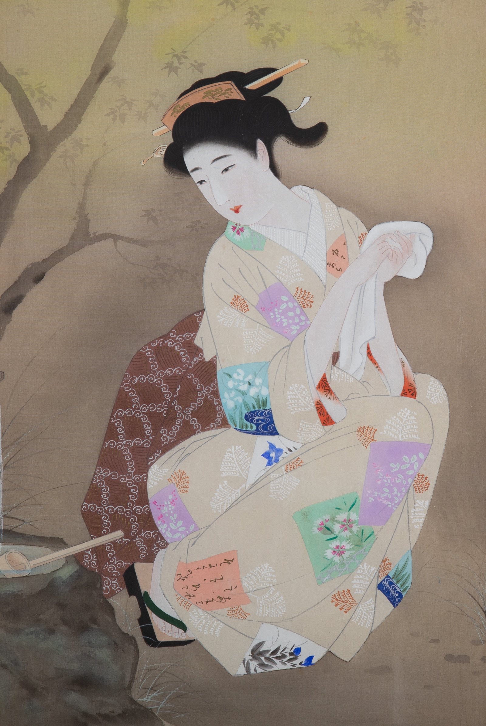 Japanese School, 20th Century  Japanese Watercolor on Silk