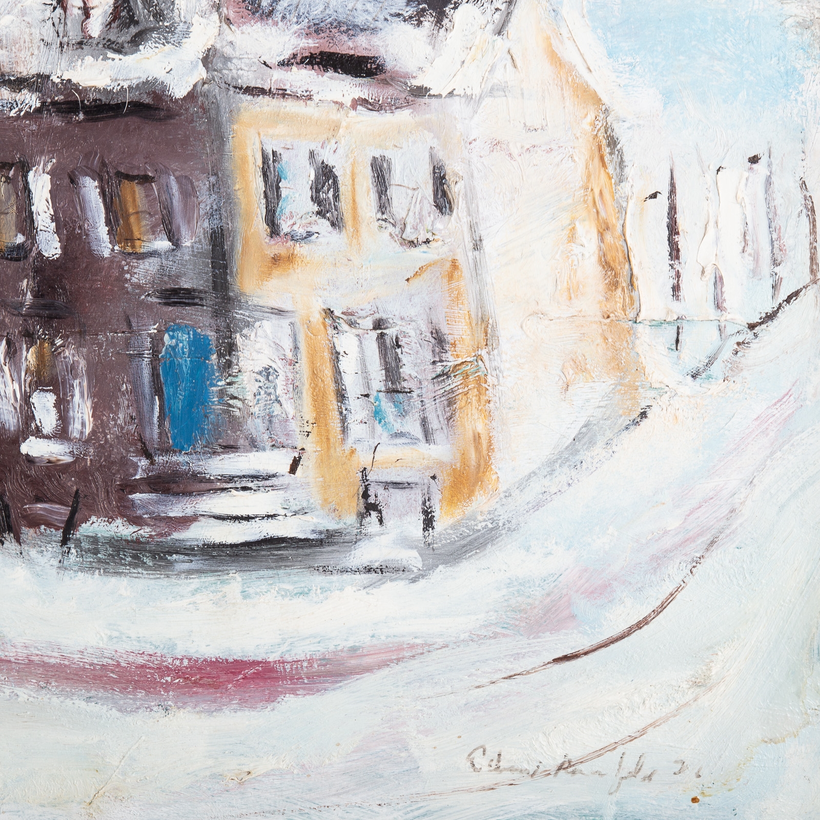 Edward Rosenfeld | Baltimore Rowhouses in Winter (1976) | MutualArt