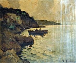 Artwork by Mario Maresca, Marina, Made of oil on canvas