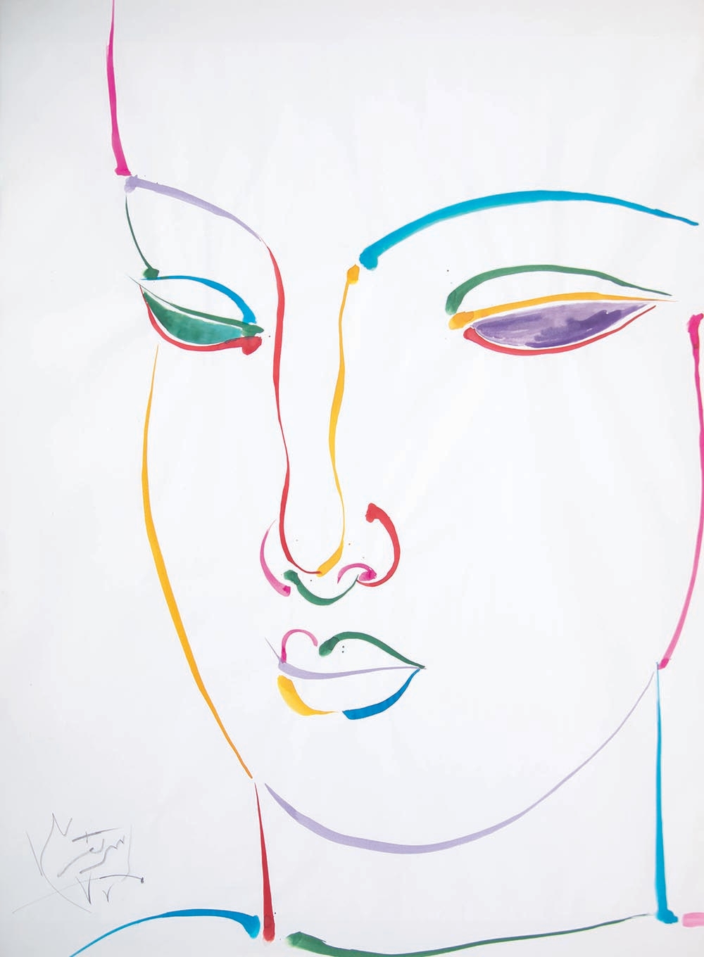 Artwork by Ahmad Amin Nazar, Untitled, Made of ink on cardboard